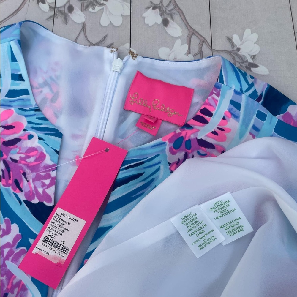 Lilly Pulitzer Blue and Pink Tropical Dress - Picture 8 of 8